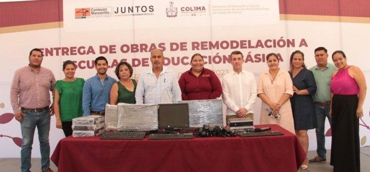 Contecon Manzanillo entrega obras de mejora a 6 planteles educativos