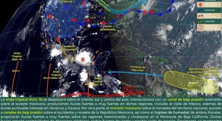 Colima en alerta por la onda tropical número 16