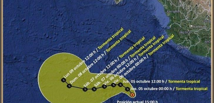La tormenta tropical “Lidia” se ubica a 645 kilómetros al suroeste de Manzanillo