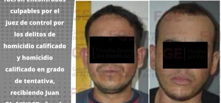 Sentencian a más de 20 años de prisión a dos hombres por homicidio y tentativa de homicidio en Colima