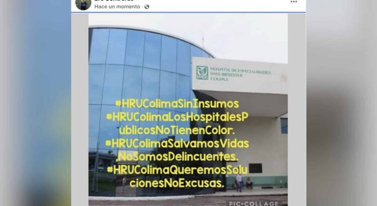 Trabajadores del Hospital Universitario de Colima protestan por falta de insumos