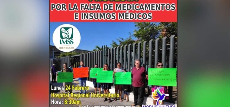 Trabajadores del sector salud en Colima protestan por falta de insumos y medicamentos