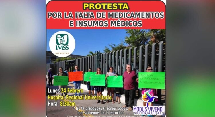 Trabajadores del sector salud en Colima protestan por falta de insumos y medicamentos