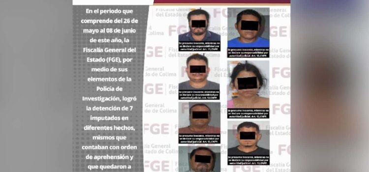 Siete detenidos en Colima por distintos delitos Siete detenidos en Colima por distintos delitos