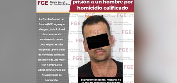 Condenan a 23 años a homicida en Manzanillo