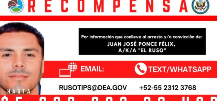 Ofrece Estados Unidos 5 millones de dólares por la captura de “El Ruso”
