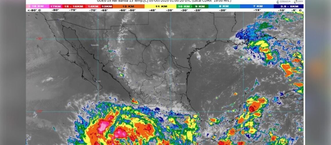 Priscilla provoca lluvias fuertes y oleaje elevado en costas de Colima