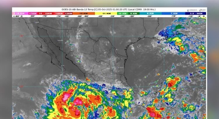 Priscilla provoca lluvias fuertes y oleaje elevado en costas de Colima