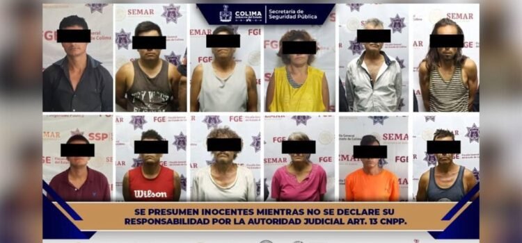 Doce detenidos en Colima durante operativo interinstitucional contra drogas