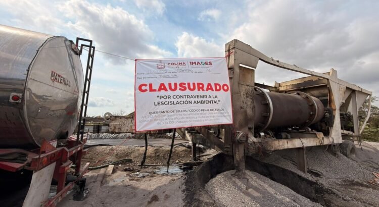 Suspenden operaciones de planta asfáltica en Manzanillo