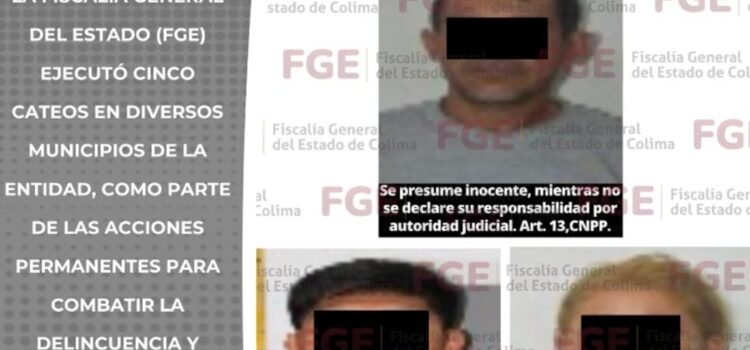 Cateos en Colima dejan un cuerpo localizado y tres detenidos