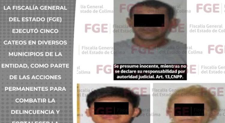 Cateos en Colima dejan un cuerpo localizado y tres detenidos